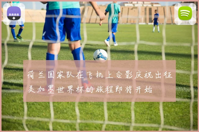荷兰国家队在飞机上合影庆祝出征美加墨世界杯的旅程即将开始